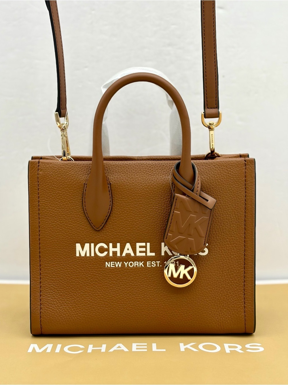 Michael Kors Small Mirella Satchel Crossbody Bag Luggage
